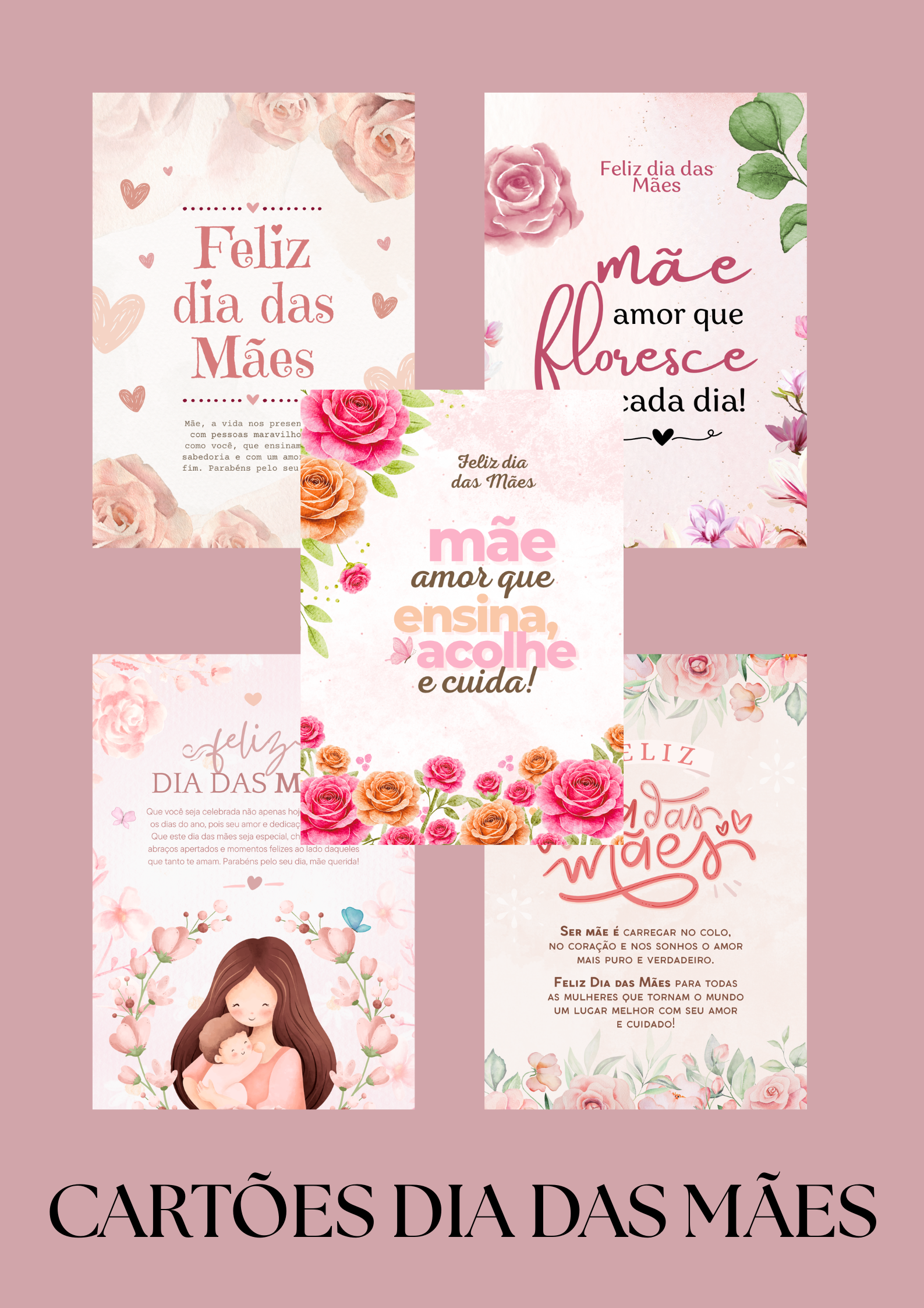 CARTÃO DE AGRADECIMENTO DIA DAS MÃES